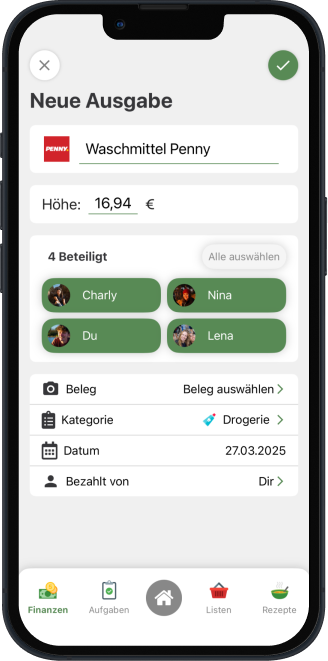 Haushaltsapp WG Sync