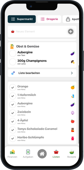 Haushaltsapp WG Sync