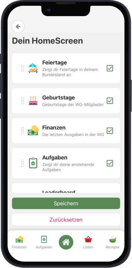 Haushaltsapp WG Sync